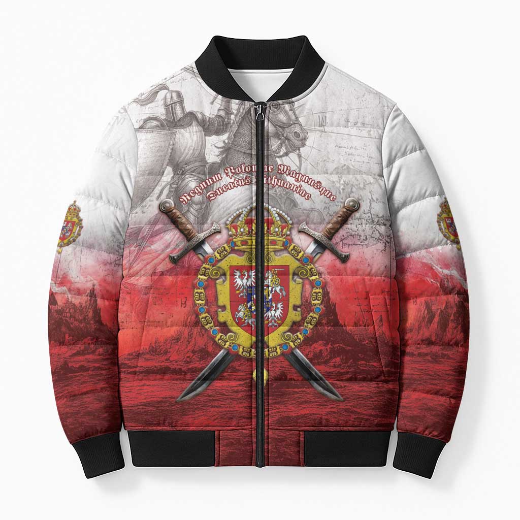 Polish-Lithuanian Commonwealth Bomber Puffer Jacket Medieval Royal Coat Of Arms Heritage