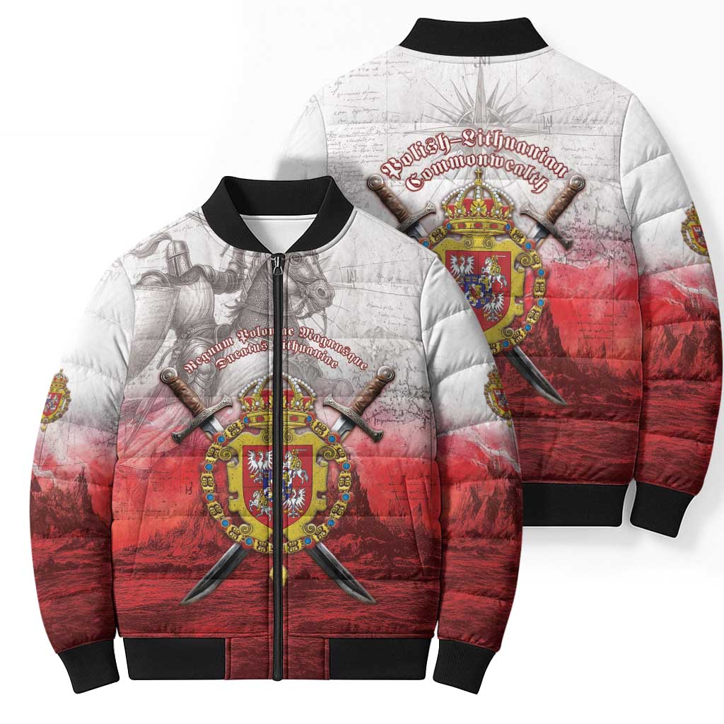 Polish-Lithuanian Commonwealth Bomber Puffer Jacket Medieval Royal Coat Of Arms Heritage