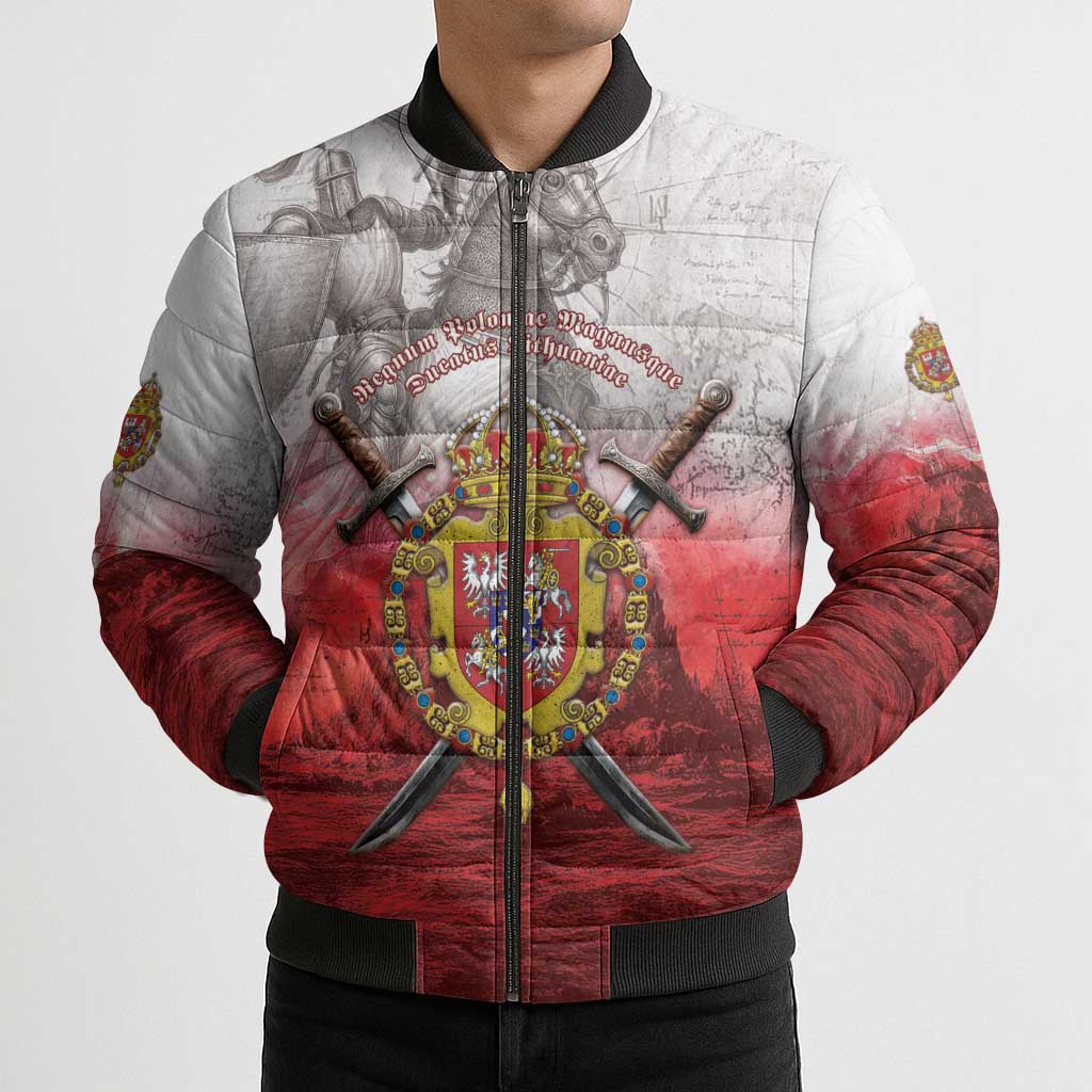 Polish-Lithuanian Commonwealth Bomber Puffer Jacket Medieval Royal Coat Of Arms Heritage