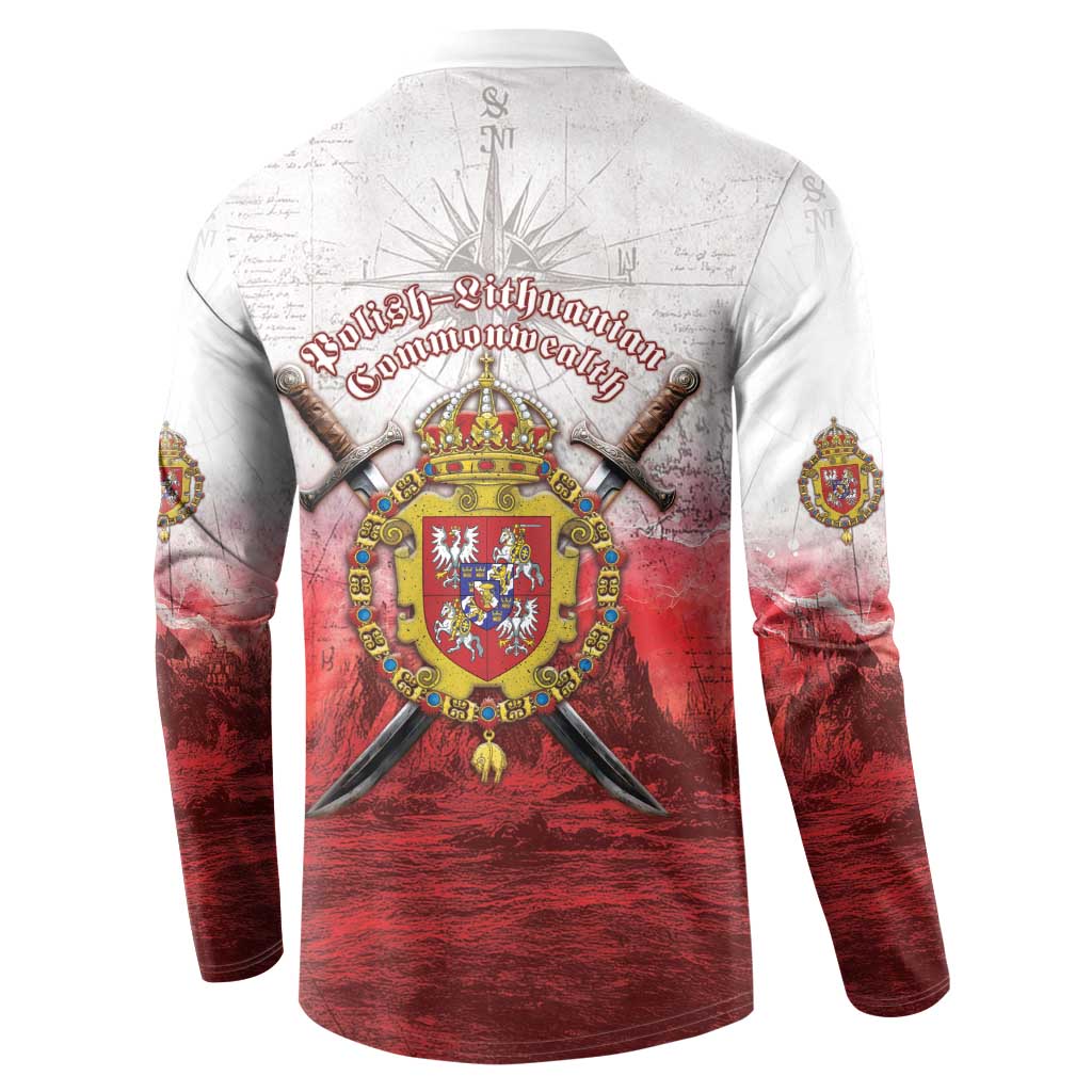 Polish-Lithuanian Commonwealth Button Sweatshirt Medieval Royal Coat Of Arms Heritage