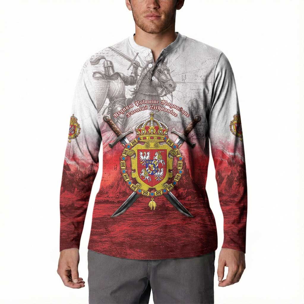 Polish-Lithuanian Commonwealth Button Sweatshirt Medieval Royal Coat Of Arms Heritage