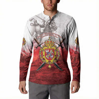 Polish-Lithuanian Commonwealth Button Sweatshirt Medieval Royal Coat Of Arms Heritage