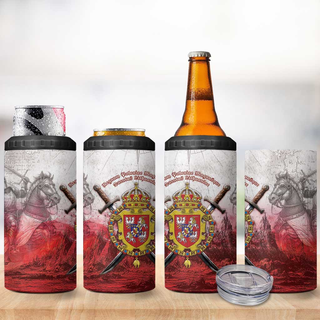 Polish-Lithuanian Commonwealth 4 in 1 Can Cooler Tumbler Medieval Royal Coat Of Arms Heritage