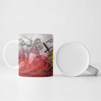 Polish-Lithuanian Commonwealth Ceramic Mug Medieval Royal Coat Of Arms Heritage