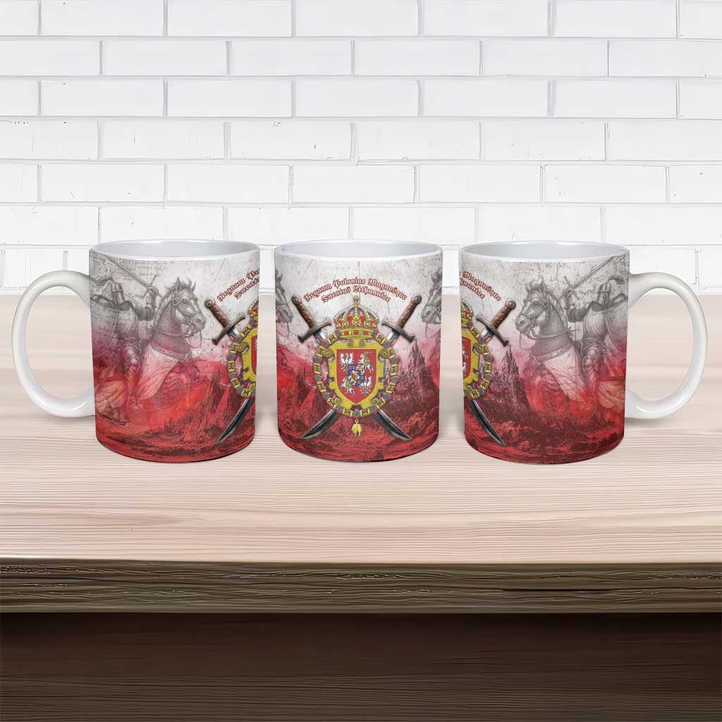 Polish-Lithuanian Commonwealth Ceramic Mug Medieval Royal Coat Of Arms Heritage