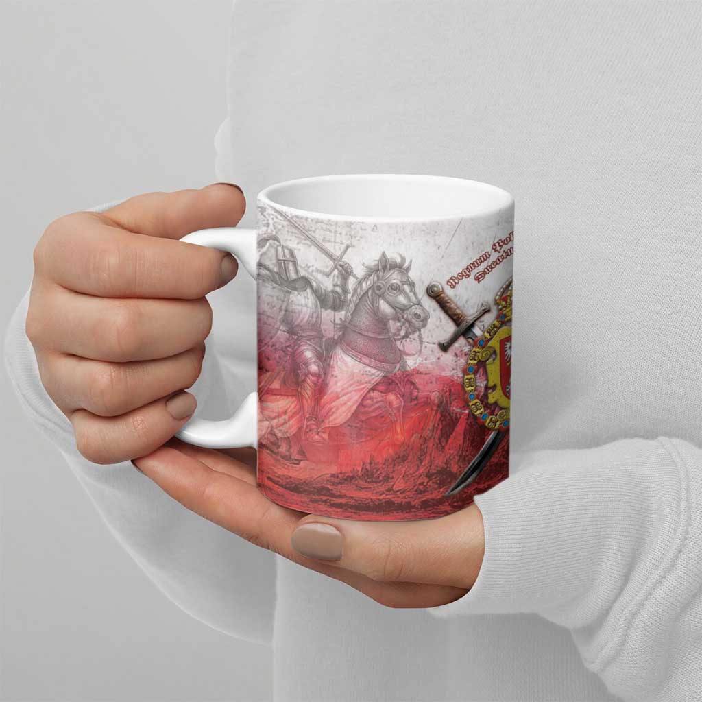 Polish-Lithuanian Commonwealth Ceramic Mug Medieval Royal Coat Of Arms Heritage