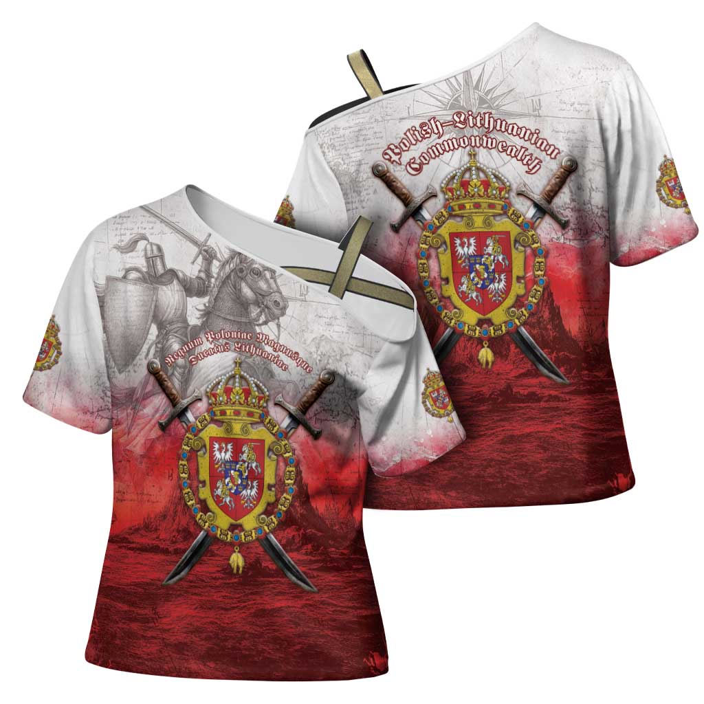 Polish-Lithuanian Commonwealth Cross Shoulder Shirt Medieval Royal Coat Of Arms Heritage