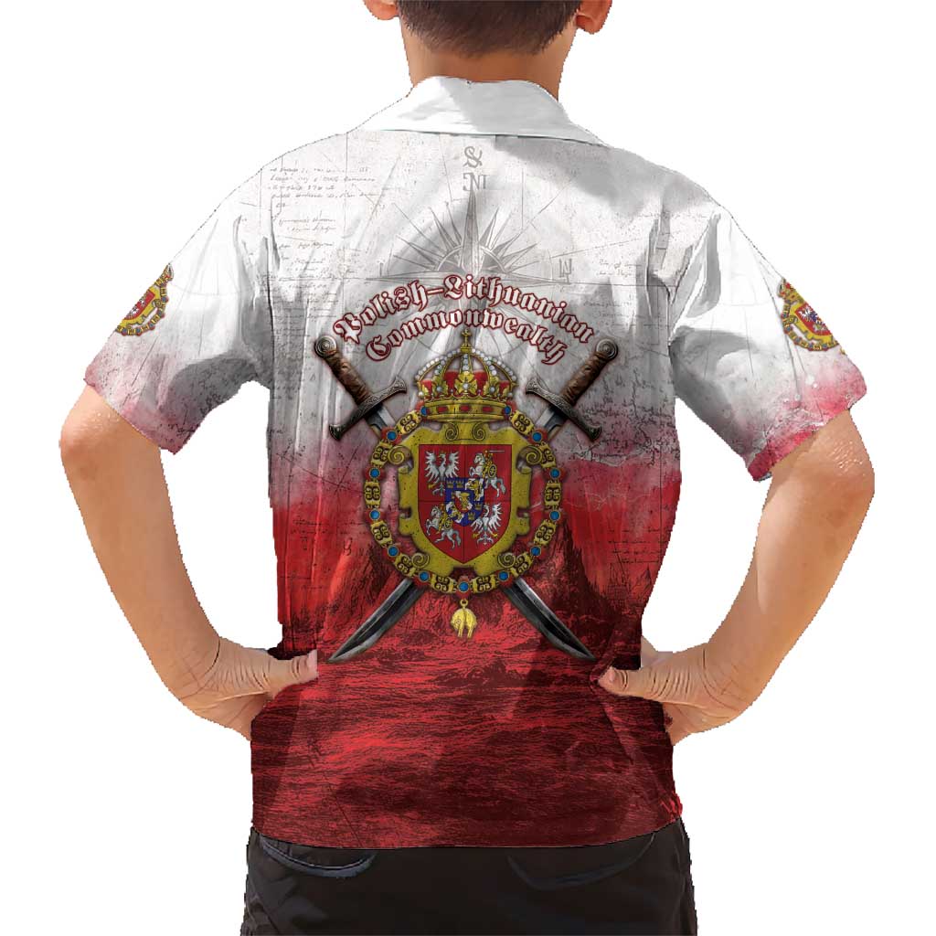 Polish-Lithuanian Commonwealth Kid Hawaiian Shirt Medieval Royal Coat Of Arms Heritage