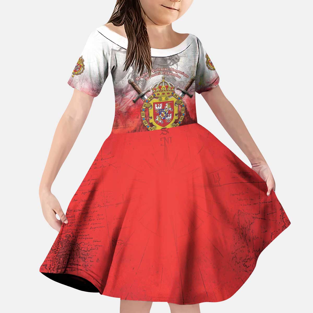 Polish-Lithuanian Commonwealth Kid Short Sleeve Dress Medieval Royal Coat Of Arms Heritage