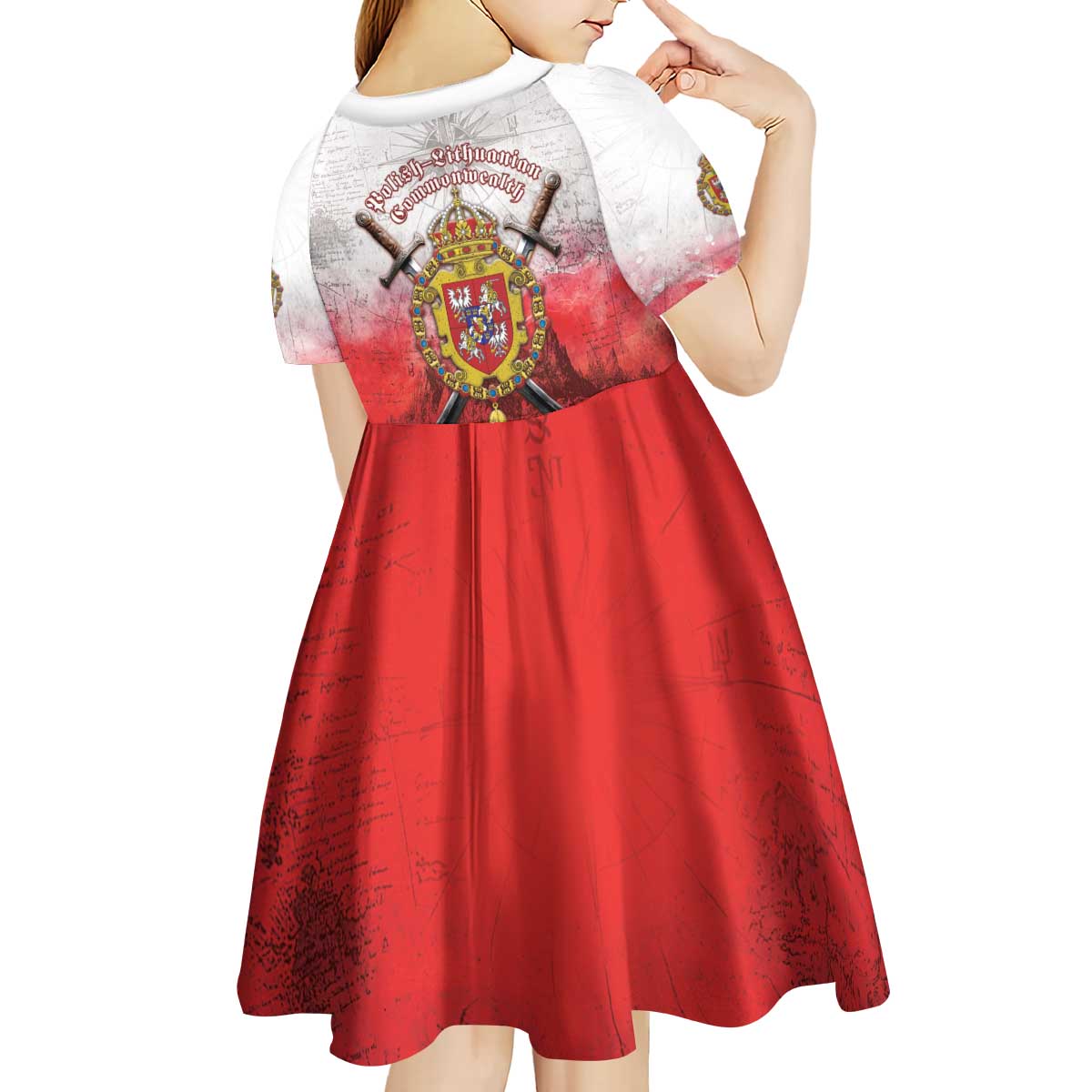 Polish-Lithuanian Commonwealth Kid Short Sleeve Dress Medieval Royal Coat Of Arms Heritage