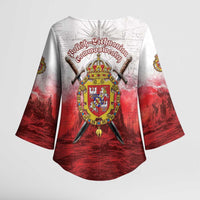 Polish-Lithuanian Commonwealth Kimono Sleeve Blouse Medieval Royal Coat Of Arms Heritage