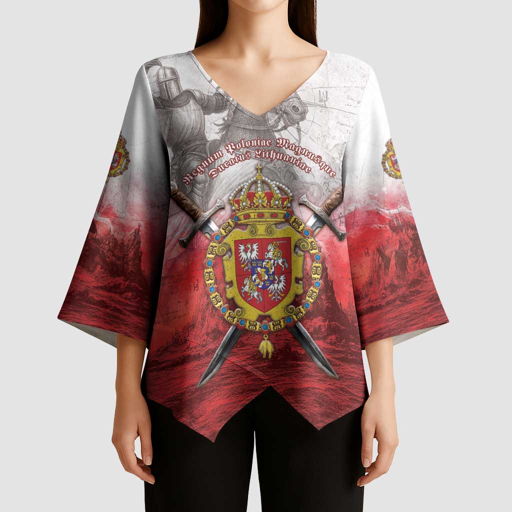 Polish-Lithuanian Commonwealth Kimono Sleeve Blouse Medieval Royal Coat Of Arms Heritage
