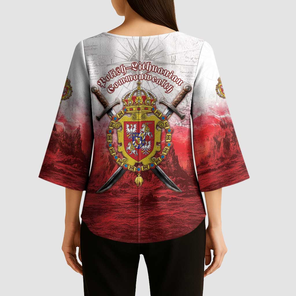 Polish-Lithuanian Commonwealth Kimono Sleeve Blouse Medieval Royal Coat Of Arms Heritage