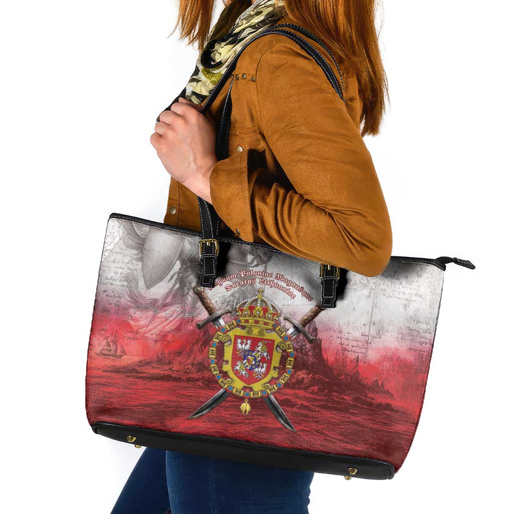 Polish-Lithuanian Commonwealth Leather Tote Bag Medieval Royal Coat Of Arms Heritage
