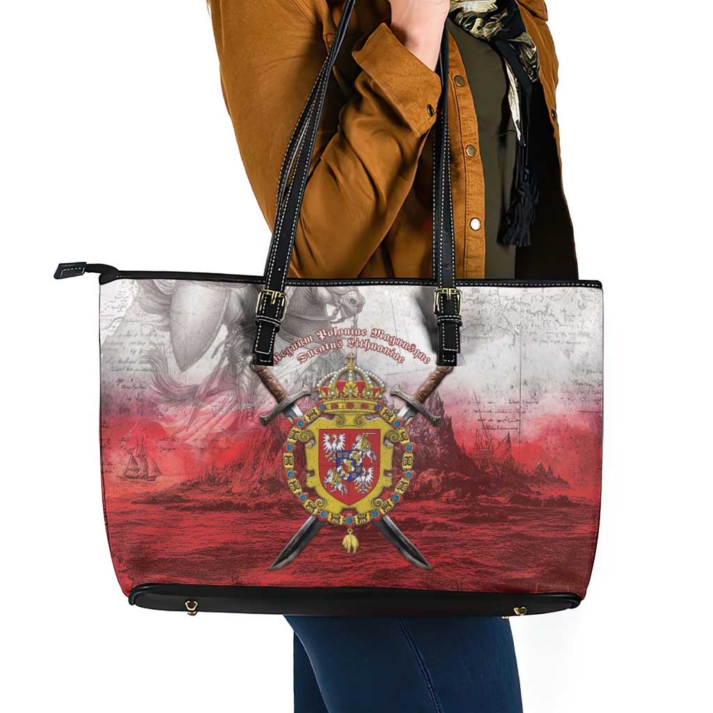 Polish-Lithuanian Commonwealth Leather Tote Bag Medieval Royal Coat Of Arms Heritage