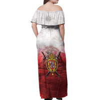 Polish-Lithuanian Commonwealth Off Shoulder Maxi Dress Medieval Royal Coat Of Arms Heritage