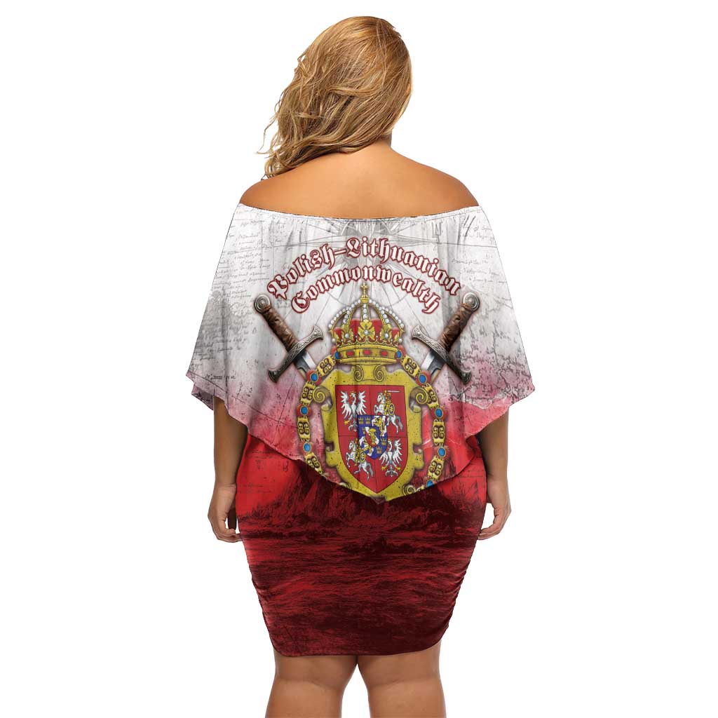 Polish-Lithuanian Commonwealth Off Shoulder Short Dress Medieval Royal Coat Of Arms Heritage