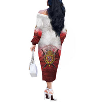 Polish-Lithuanian Commonwealth Off The Shoulder Long Sleeve Dress Medieval Royal Coat Of Arms Heritage