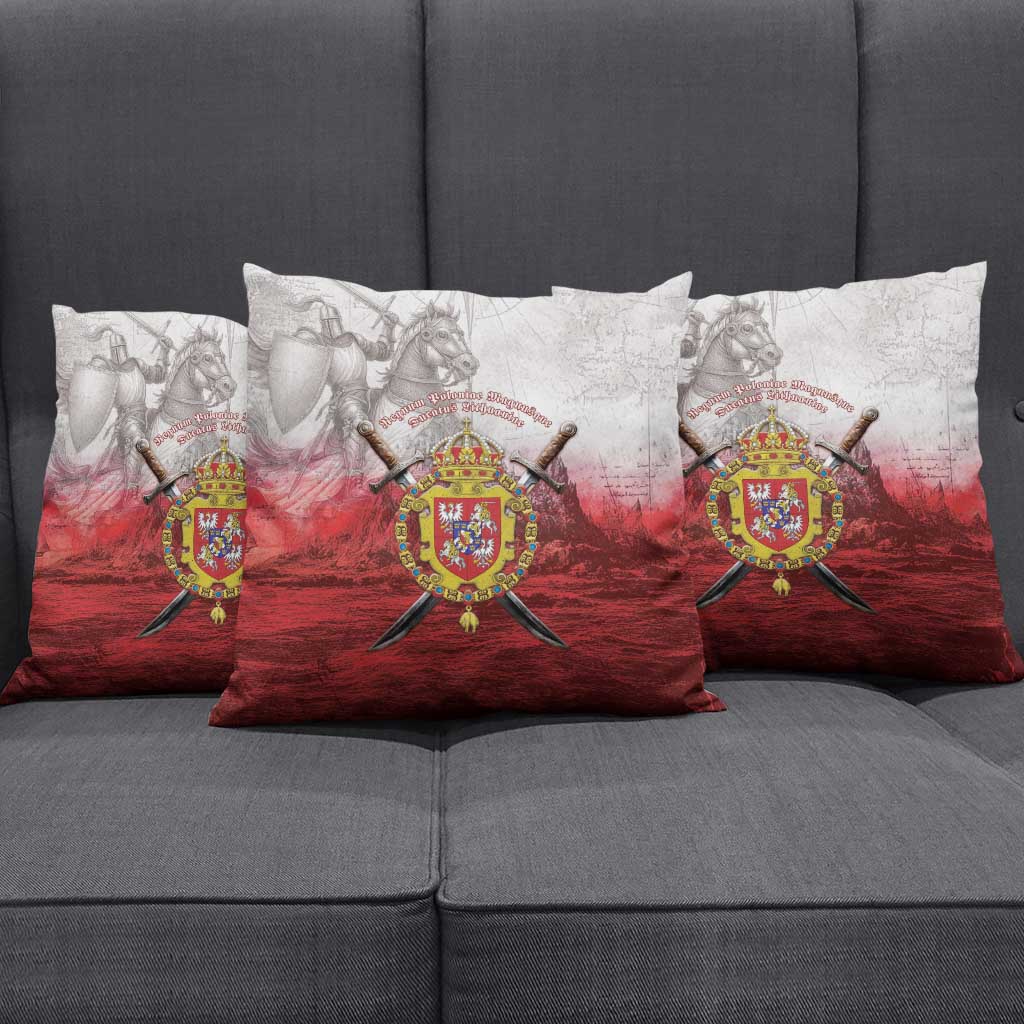 Polish-Lithuanian Commonwealth Pillow Cover Medieval Royal Coat Of Arms Heritage