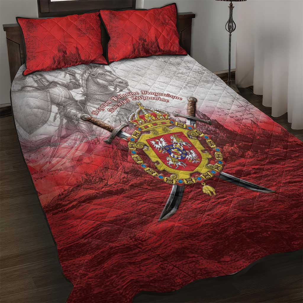 Polish-Lithuanian Commonwealth Quilt Bed Set Medieval Royal Coat Of Arms Heritage