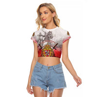 Polish-Lithuanian Commonwealth Raglan Cropped T Shirt Medieval Royal Coat Of Arms Heritage