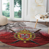 Polish-Lithuanian Commonwealth Round Carpet Medieval Royal Coat Of Arms Heritage