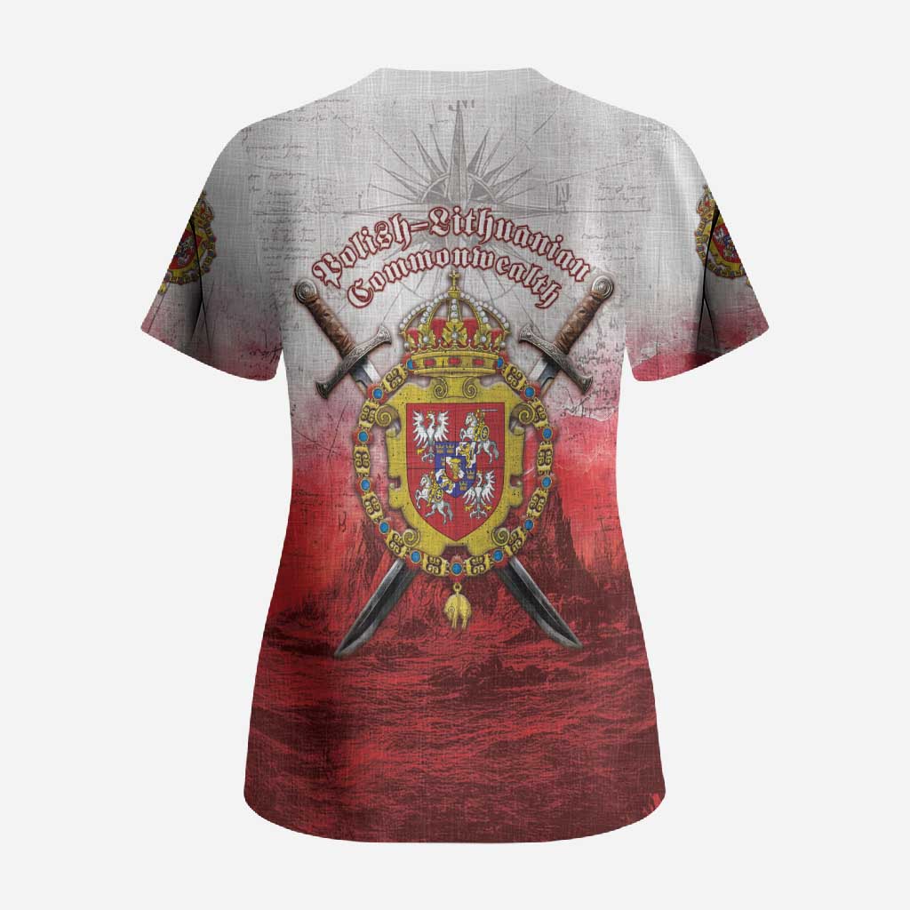 Polish-Lithuanian Commonwealth Scrub Top Medieval Royal Coat Of Arms Heritage