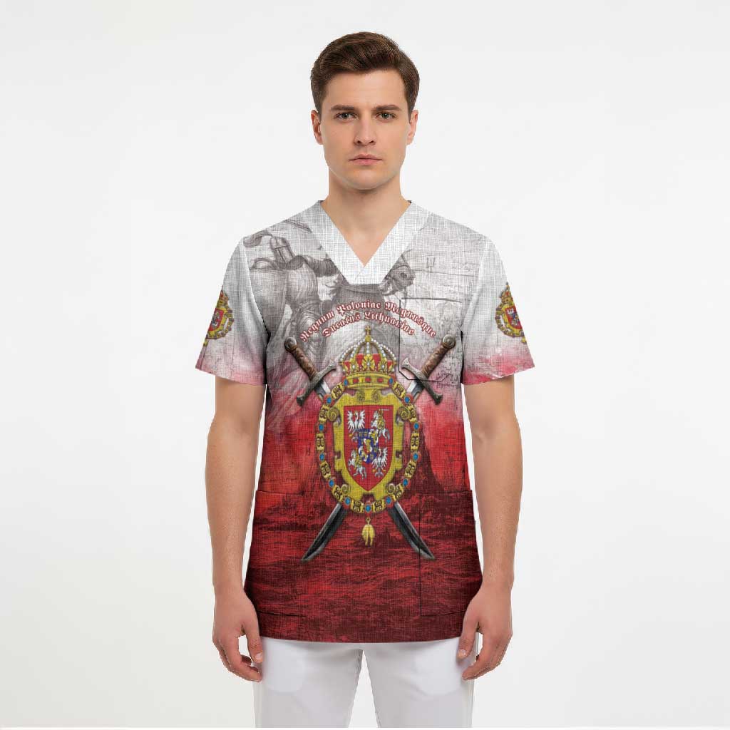 Polish-Lithuanian Commonwealth Scrub Top Medieval Royal Coat Of Arms Heritage