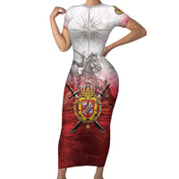 Polish-Lithuanian Commonwealth Short Sleeve Bodycon Dress Medieval Royal Coat Of Arms Heritage