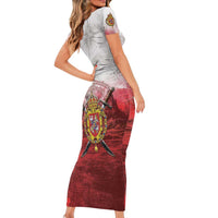 Polish-Lithuanian Commonwealth Short Sleeve Bodycon Dress Medieval Royal Coat Of Arms Heritage