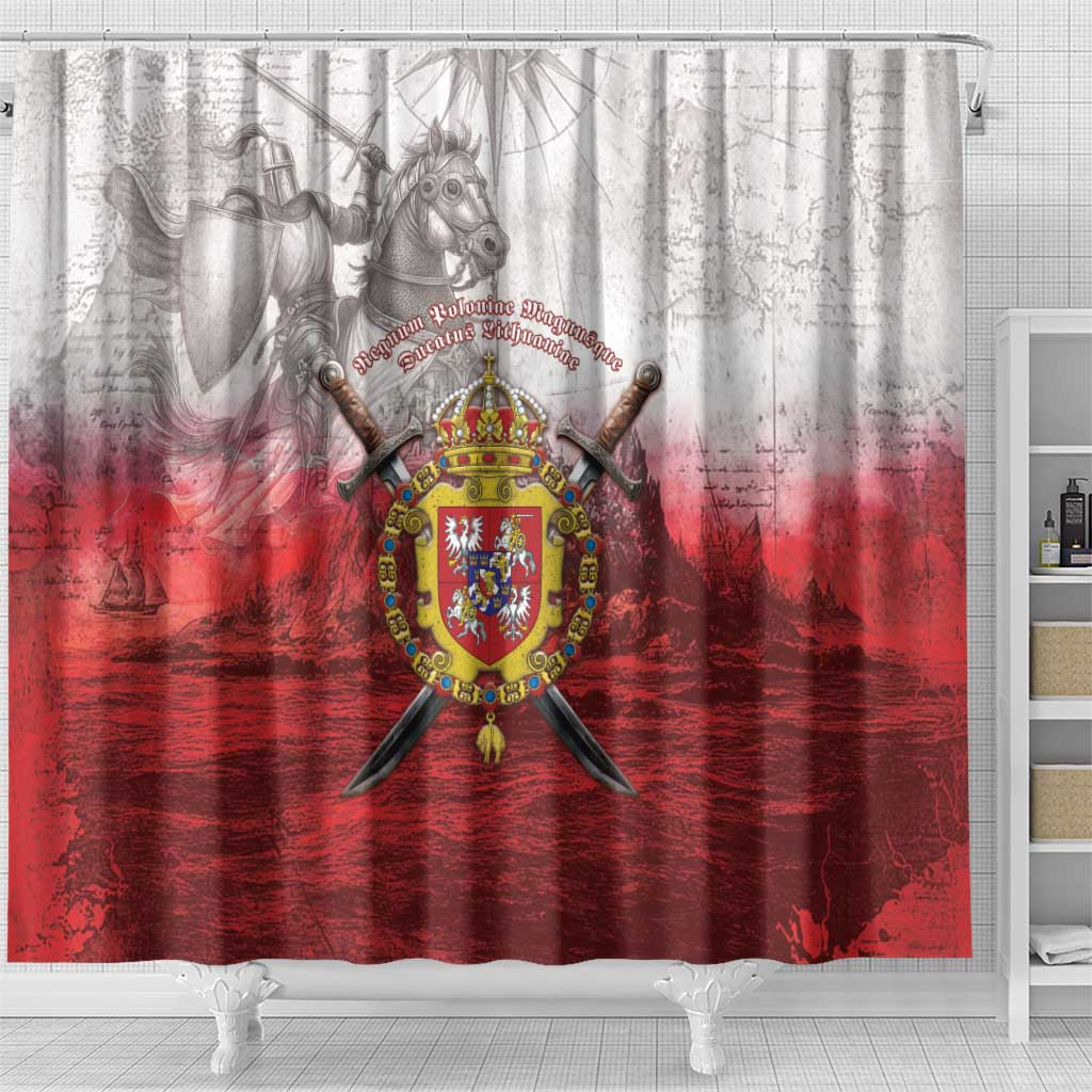 Polish-Lithuanian Commonwealth Shower Curtain Medieval Royal Coat Of Arms Heritage