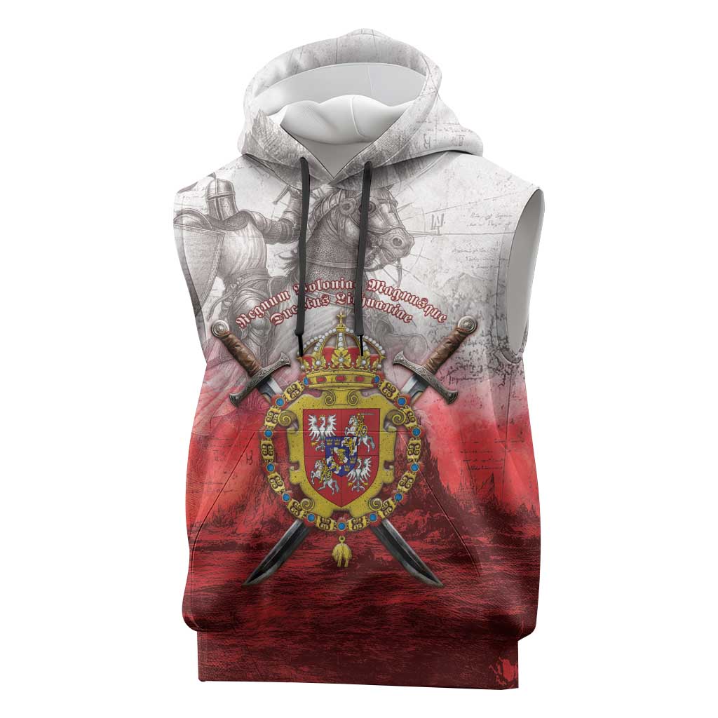 Polish-Lithuanian Commonwealth Sleeveless Hoodie Medieval Royal Coat Of Arms Heritage
