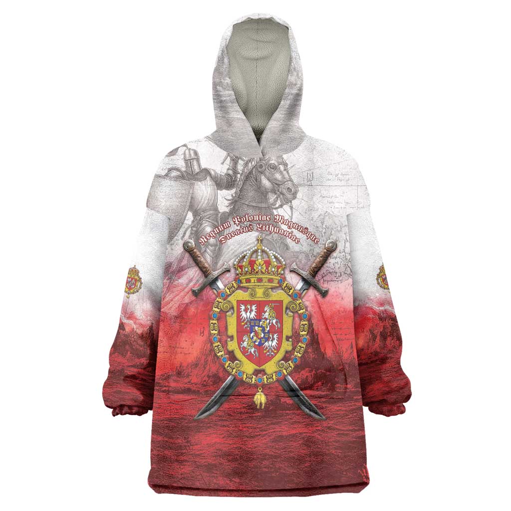 Polish-Lithuanian Commonwealth Wearable Blanket Hoodie Medieval Royal Coat Of Arms Heritage