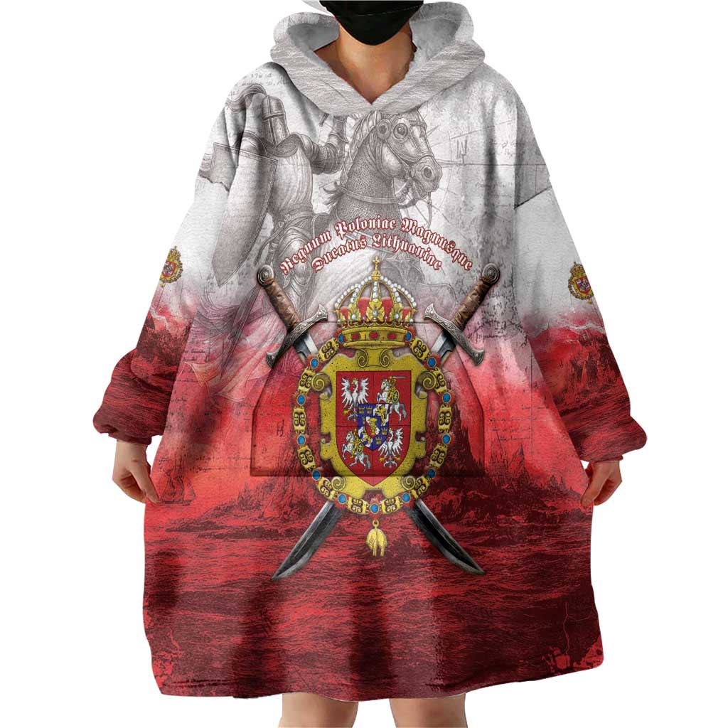 Polish-Lithuanian Commonwealth Wearable Blanket Hoodie Medieval Royal Coat Of Arms Heritage