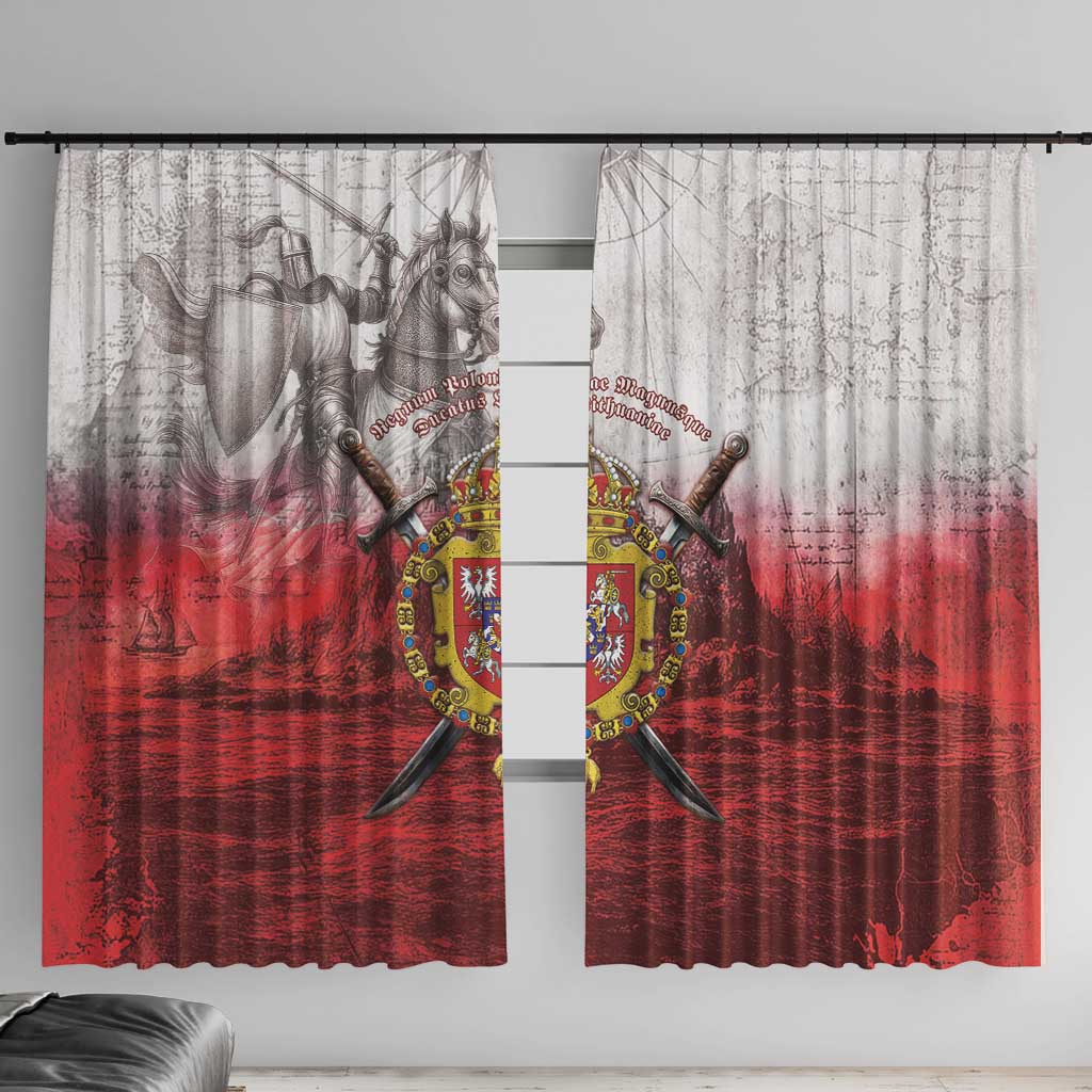 Polish-Lithuanian Commonwealth Window Curtain Medieval Royal Coat Of Arms Heritage