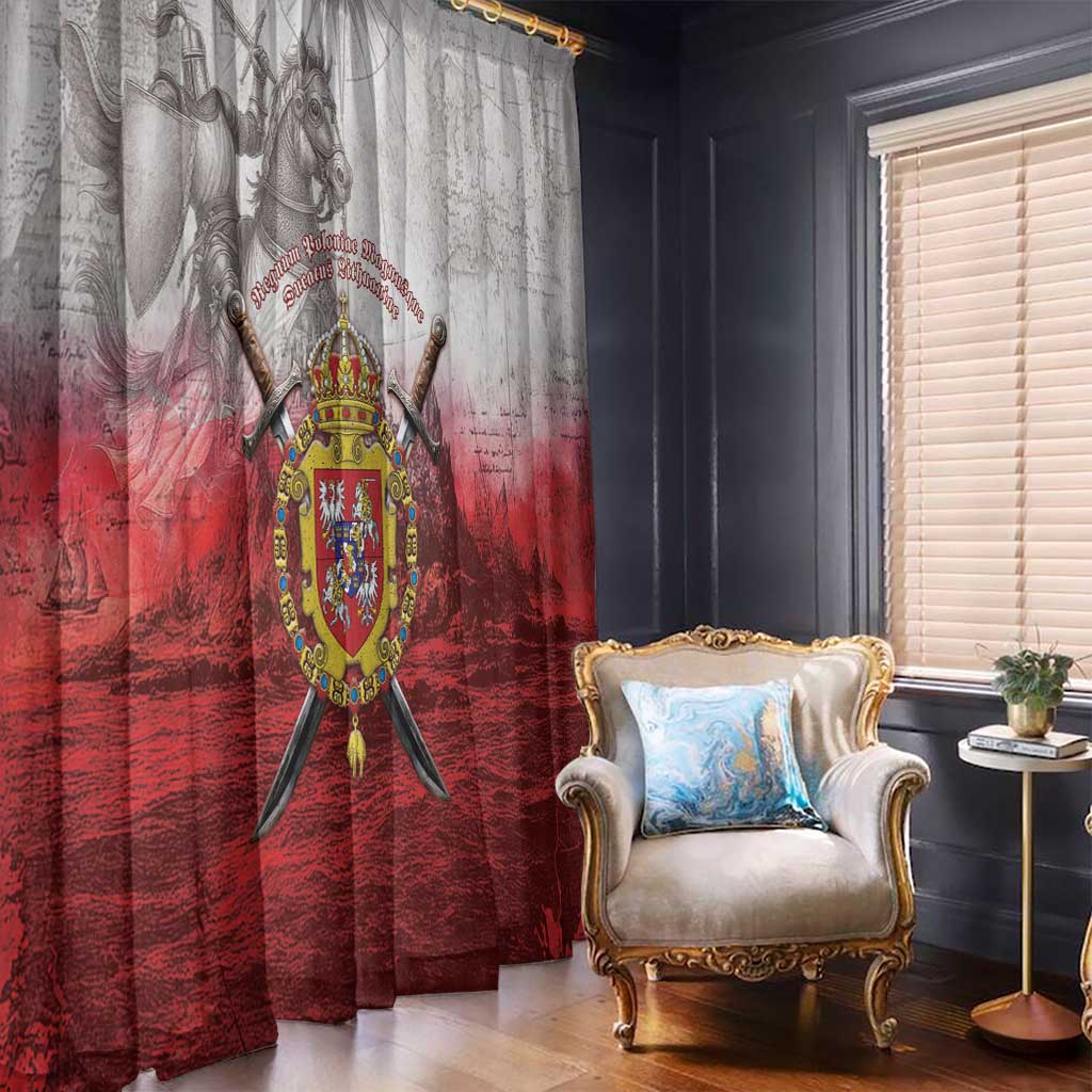 Polish-Lithuanian Commonwealth Window Curtain Medieval Royal Coat Of Arms Heritage