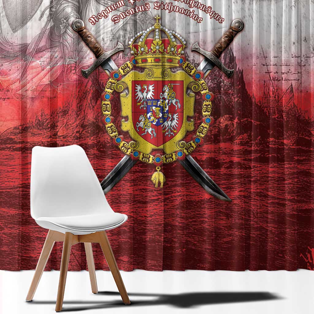 Polish-Lithuanian Commonwealth Window Curtain Medieval Royal Coat Of Arms Heritage