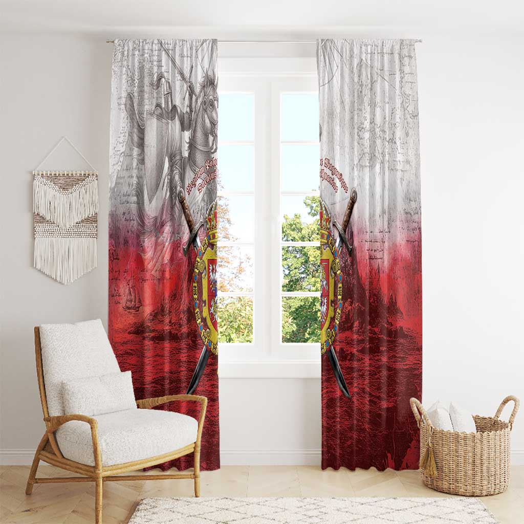 Polish-Lithuanian Commonwealth Window Curtain Medieval Royal Coat Of Arms Heritage