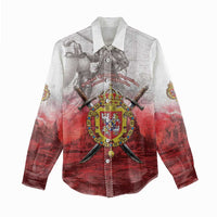 Polish-Lithuanian Commonwealth Women Casual Shirt Medieval Royal Coat Of Arms Heritage