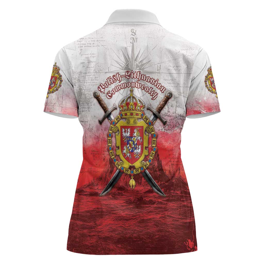 Polish-Lithuanian Commonwealth Women Polo Shirt Medieval Royal Coat Of Arms Heritage