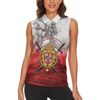 Polish-Lithuanian Commonwealth Women Sleeveless Polo Shirt Medieval Royal Coat Of Arms Heritage