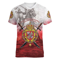 Polish-Lithuanian Commonwealth Women V-Neck T-Shirt Medieval Royal Coat Of Arms Heritage