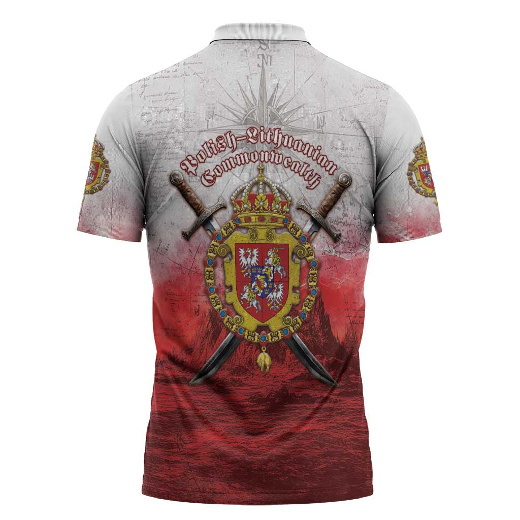Polish-Lithuanian Commonwealth Zipper Polo Shirt Medieval Royal Coat Of Arms Heritage