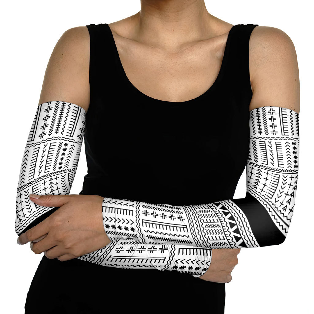Japan Arm Sleeves Jomon Tattoo Inspiration White