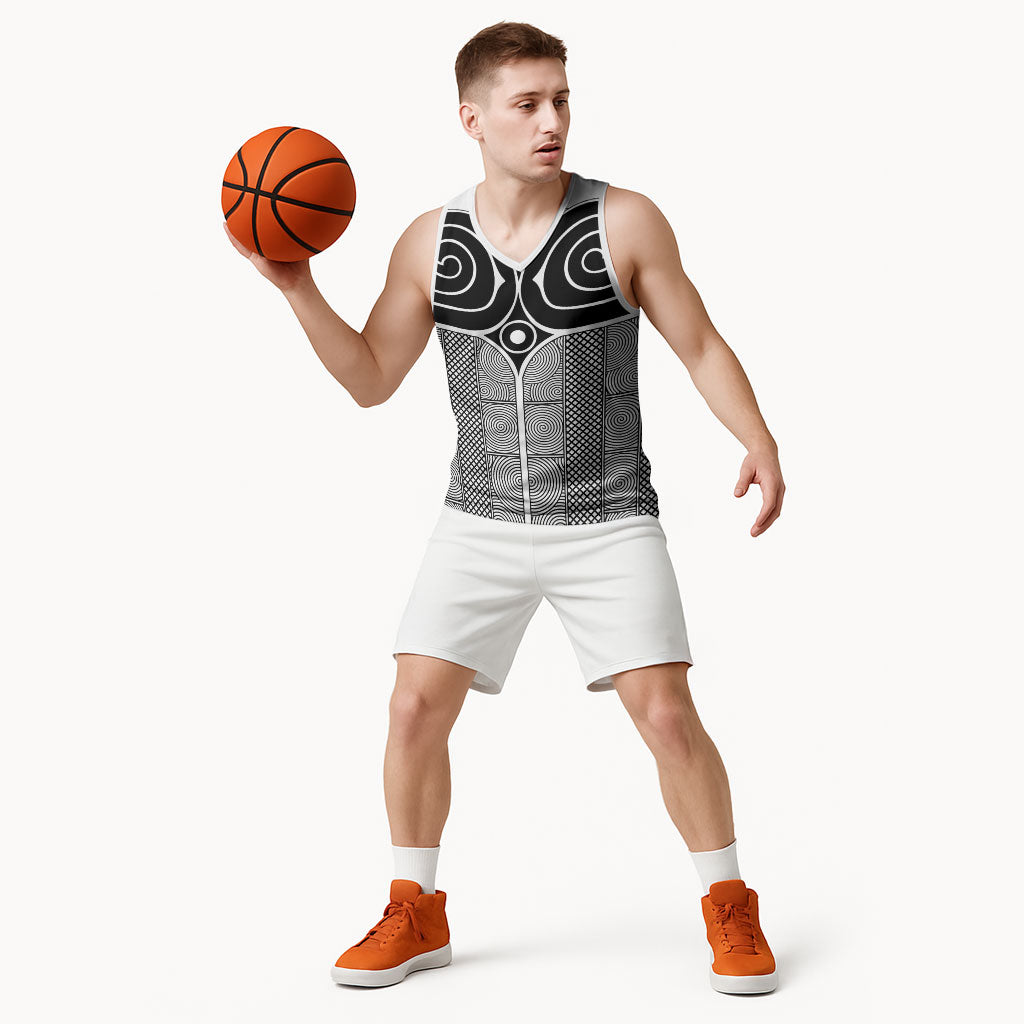 Japan Basketball Jersey Jomon Tattoo Inspiration White