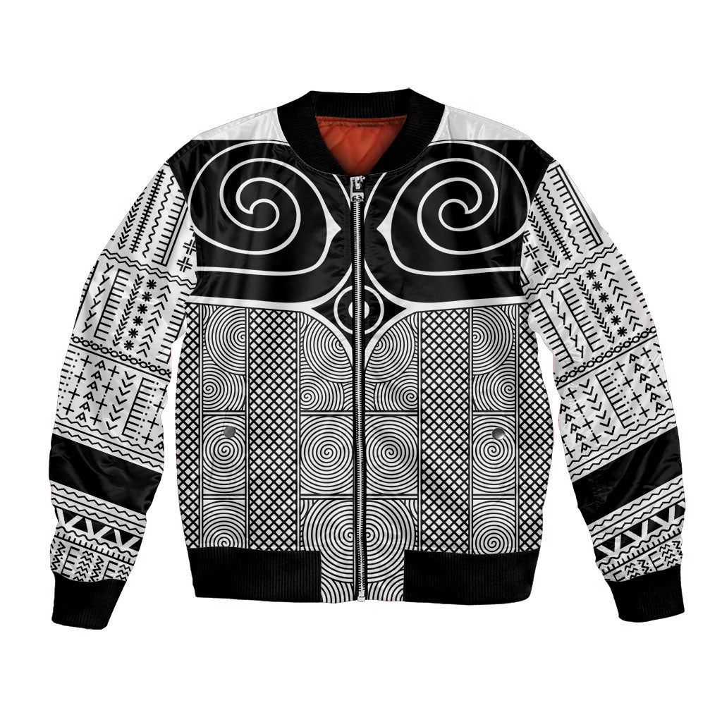 Japan Bomber Jacket Jomon Tattoo Inspiration White