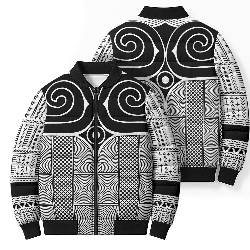 Japan Bomber Puffer Jacket Jomon Tattoo Inspiration White