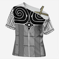 Japan Cross Shoulder Shirt Jomon Tattoo Inspiration White