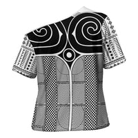 Japan Cross Shoulder Shirt Jomon Tattoo Inspiration White