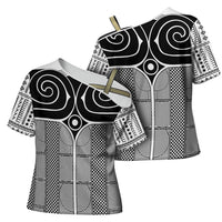 Japan Cross Shoulder Shirt Jomon Tattoo Inspiration White